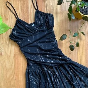 Y2K asymmetrical glitter dress